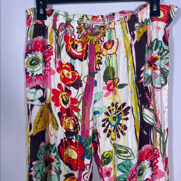 JAMS WORLD 50 YEARS WOMENS FLORAL PANTS PINK LARGE MADE IN HAWAII - Picture 2 of 5